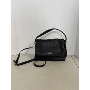 Kate Spade‎ Black Pebbled Leather Crossbody Shoulder Bag Tassel Gold Hardware